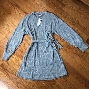 Topshop Long Sleeve Belted Mini Dress NWOT